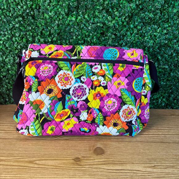 Vera Bradley Messenger Bag in Va Va Bloom Computer Bag Shoulder Bag College - Picture 2 of 10